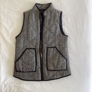 Merokeety Vest Women’s Size Small Herringbone black and white poly lined